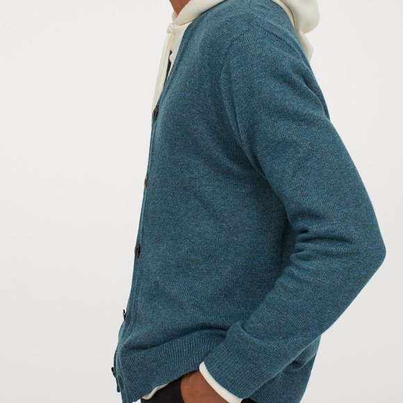 NWT Wool Blend Cardigan Blue Teal - Picture 4 of 5